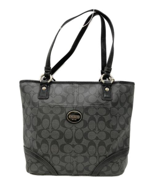 COACH（コーチ）COACH (コーチ) シグネチャートートバッグ ブラックの古着・服飾アイテム