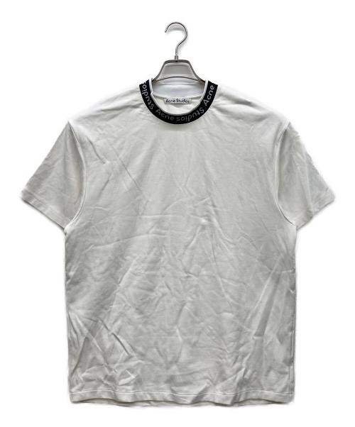 Acne studios（アクネ ストゥディオズ）ACNE STUDIOS (アクネ ストゥディオズ) ネックロゴTシャツ ホワイト サイズ:Lの古着・服飾アイテム