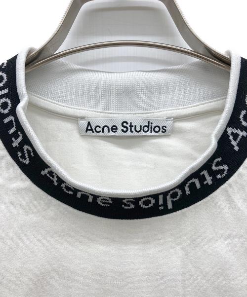 Acne studios（アクネ ストゥディオズ）ACNE STUDIOS (アクネ ストゥディオズ) ネックロゴTシャツ ホワイト サイズ:Lの古着・服飾アイテム