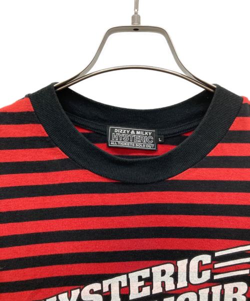 Hysteric Glamour（ヒステリックグラマー）Hysteric Glamour (ヒステリックグラマー) GIRLS CLUBボーダーカットソー レッド×ブラック サイズ:Lの古着・服飾アイテム
