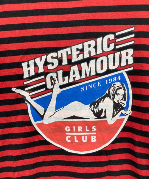 Hysteric Glamour（ヒステリックグラマー）Hysteric Glamour (ヒステリックグラマー) GIRLS CLUBボーダーカットソー レッド×ブラック サイズ:Lの古着・服飾アイテム