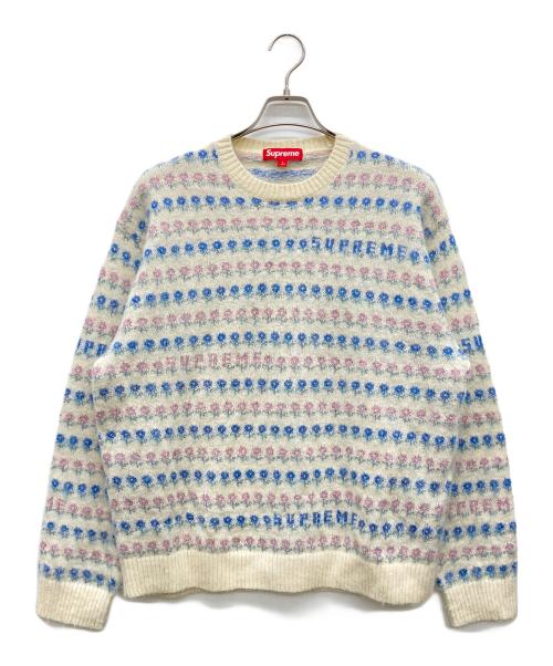 SUPREME（シュプリーム）Supreme (シュプリーム) Flowers Metallic Sweater アイボリー サイズ:Lの古着・服飾アイテム