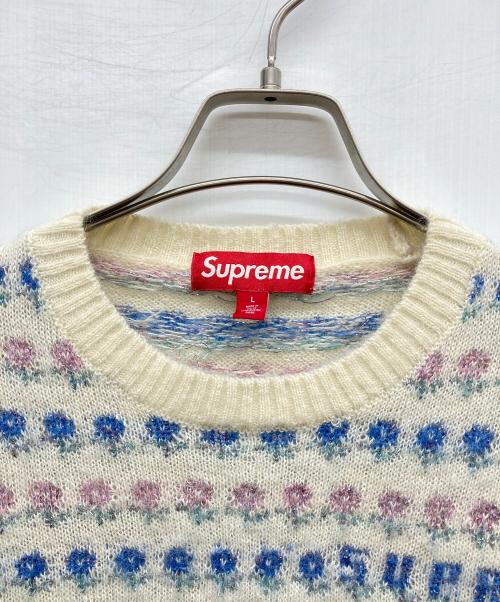 SUPREME（シュプリーム）Supreme (シュプリーム) Flowers Metallic Sweater アイボリー サイズ:Lの古着・服飾アイテム