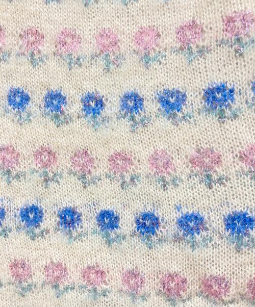 SUPREME（シュプリーム）Supreme (シュプリーム) Flowers Metallic Sweater アイボリー サイズ:Lの古着・服飾アイテム