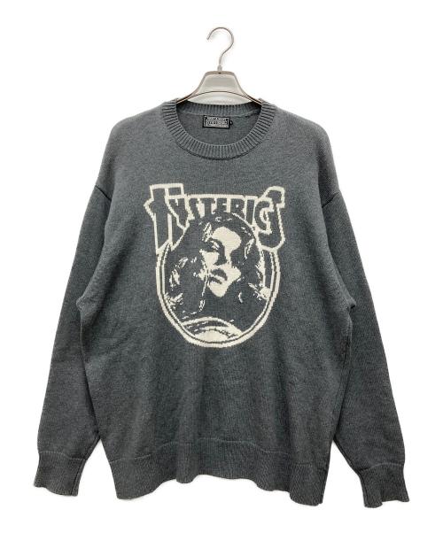 Hysteric Glamour（ヒステリックグラマー）Hysteric Glamour (ヒステリックグラマー) ENDLESS ROCK編込 セーター グレー サイズ:XLの古着・服飾アイテム