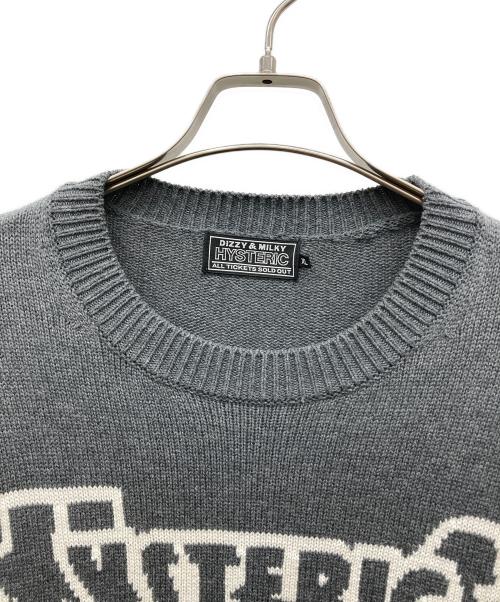 Hysteric Glamour（ヒステリックグラマー）Hysteric Glamour (ヒステリックグラマー) ENDLESS ROCK編込 セーター グレー サイズ:XLの古着・服飾アイテム
