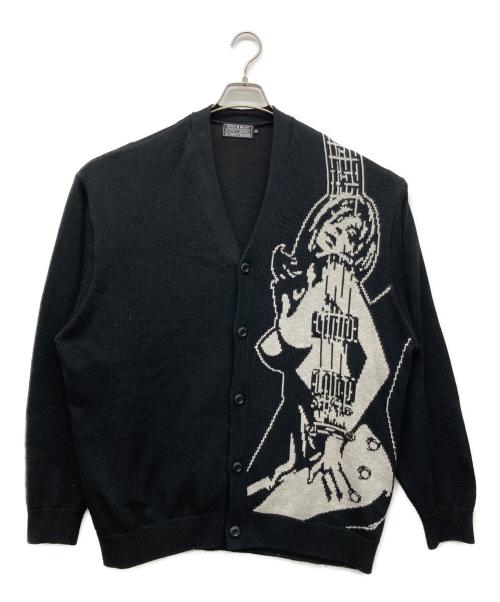 Hysteric Glamour（ヒステリックグラマー）Hysteric Glamour (ヒステリックグラマー) GUITAR GIRL編込 カーディガン ブラック サイズ:XLの古着・服飾アイテム