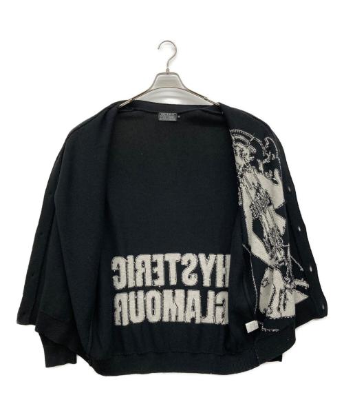 Hysteric Glamour（ヒステリックグラマー）Hysteric Glamour (ヒステリックグラマー) GUITAR GIRL編込 カーディガン ブラック サイズ:XLの古着・服飾アイテム