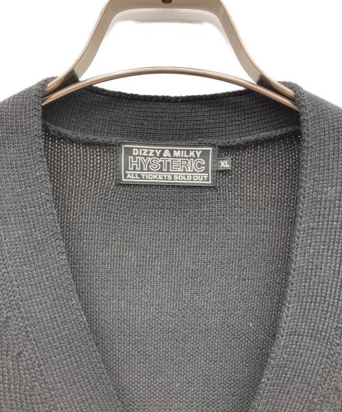 Hysteric Glamour（ヒステリックグラマー）Hysteric Glamour (ヒステリックグラマー) GUITAR GIRL編込 カーディガン ブラック サイズ:XLの古着・服飾アイテム