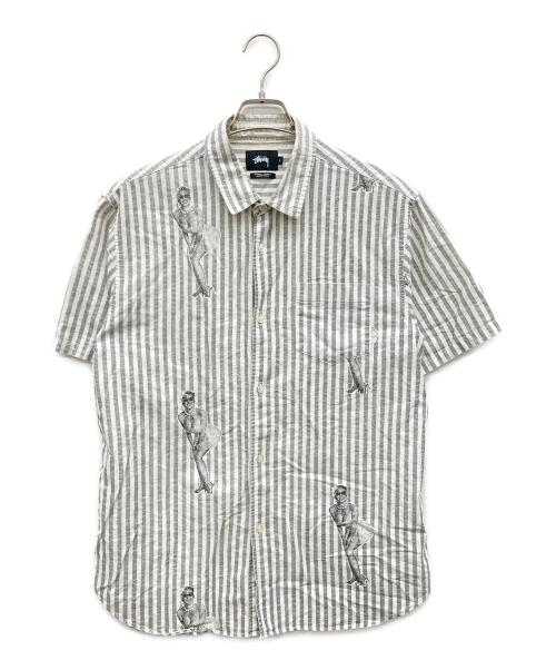 stussy（ステューシー）stussy (ステューシー) 半袖シャツ グレー サイズ:Lの古着・服飾アイテム