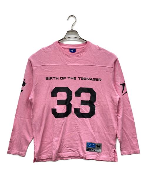 BoTT（ボット）BoTT (ボット) Cotton Football Shirt ピンク サイズ:Lの古着・服飾アイテム