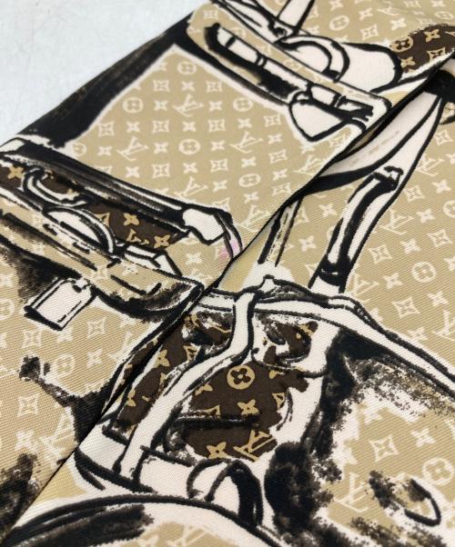 LOUIS VUITTON（ルイ ヴィトン）LOUIS VUITTON (ルイ ヴィトン) バンドートランクスカーフ ブラウン×ベージュの古着・服飾アイテム