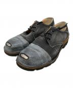 DIESELディーゼル）の古着「デニム地切替3ホールダービーシューズ」｜ブラック
