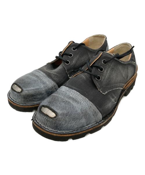 DIESEL（ディーゼル）DIESEL (ディーゼル) デニム地切替3ホールダービーシューズ ブラック サイズ:41の古着・服飾アイテム