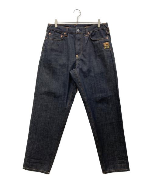 EVISU（エヴィス）EVISU (エヴィス) ハンドブラシ大黒プリントと波刺繍 リラックスフィット ジーンズ インディゴ サイズ:34 185/84Aの古着・服飾アイテム