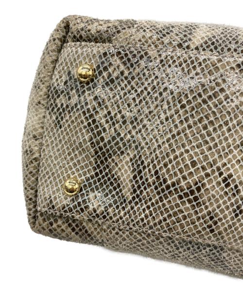 MICHAEL KORS（マイケルコース）MICHAEL KORS (マイケルコース) パイソン柄ハンドバッグ ベージュの古着・服飾アイテム