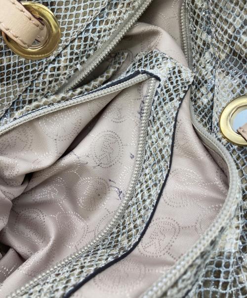 MICHAEL KORS（マイケルコース）MICHAEL KORS (マイケルコース) パイソン柄ハンドバッグ ベージュの古着・服飾アイテム