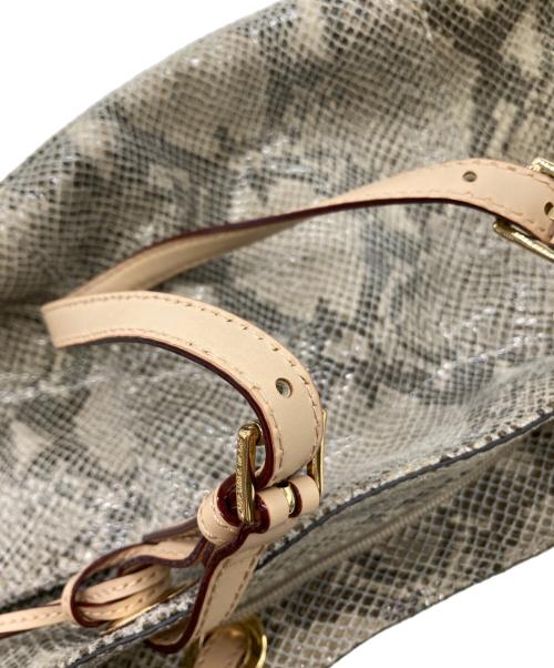 MICHAEL KORS（マイケルコース）MICHAEL KORS (マイケルコース) パイソン柄ハンドバッグ ベージュの古着・服飾アイテム