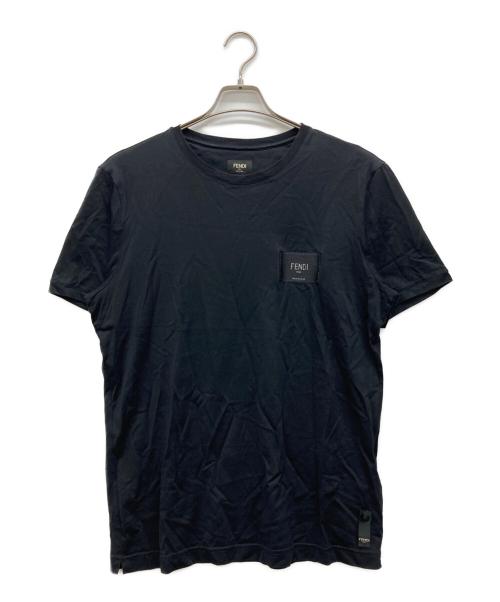 FENDI（フェンディ）FENDI (フェンディ) ロゴパッチTシャツ ブラック サイズ:Lの古着・服飾アイテム