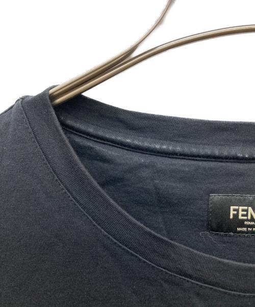 FENDI（フェンディ）FENDI (フェンディ) ロゴパッチTシャツ ブラック サイズ:Lの古着・服飾アイテム