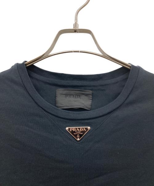 PRADA（プラダ）PRADA (プラダ) トライアングルロゴプレートTシャツ ブラック サイズ:Mの古着・服飾アイテム