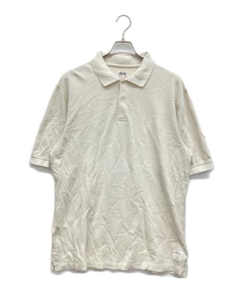 stussy（ステューシー）stussy (ステューシー) ワッペン刺繍ポロシャツ アイボリー サイズ:Lの古着・服飾アイテム