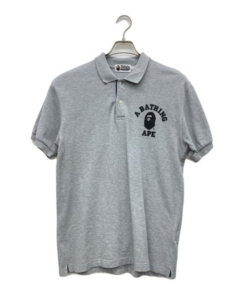 A BATHING APE（アベイシングエイプ）A BATHING APE (アベイシングエイプ) ロゴポロシャツ グレー サイズ:Lの古着・服飾アイテム