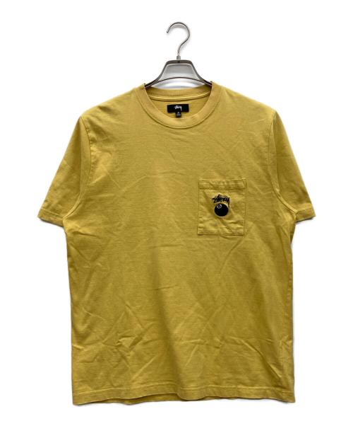 stussy（ステューシー）stussy (ステューシー) 8ボール刺繍ポケットTシャツ イエロー サイズ:Mの古着・服飾アイテム