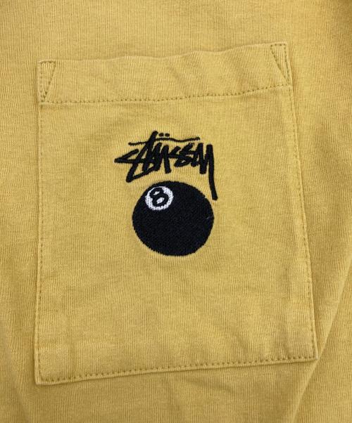 stussy（ステューシー）stussy (ステューシー) 8ボール刺繍ポケットTシャツ イエロー サイズ:Mの古着・服飾アイテム