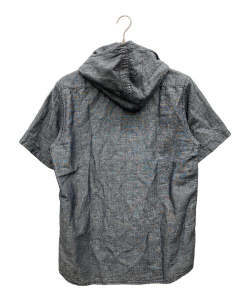 stussy（ステューシー）stussy (ステューシー) リネン混半袖シャツパーカー グレー サイズ:Mの古着・服飾アイテム
