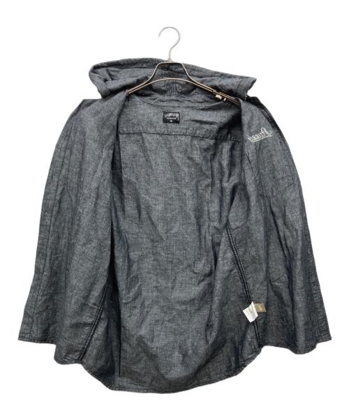 stussy（ステューシー）stussy (ステューシー) リネン混半袖シャツパーカー グレー サイズ:Mの古着・服飾アイテム