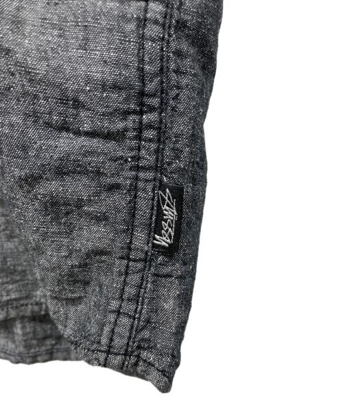 stussy（ステューシー）stussy (ステューシー) リネン混半袖シャツパーカー グレー サイズ:Mの古着・服飾アイテム