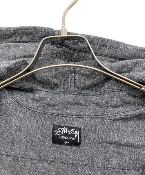 stussy（ステューシー）stussy (ステューシー) リネン混半袖シャツパーカー グレー サイズ:Mの古着・服飾アイテム