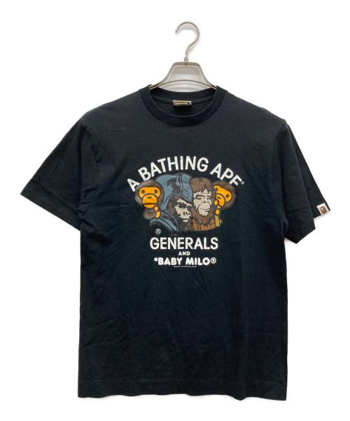 A BATHING APE（アベイシングエイプ）A BATHING APE (アベイシングエイプ) プリントTシャツ　00s GENERALS&BABY MILO ブラック サイズ:Mの古着・服飾アイテム