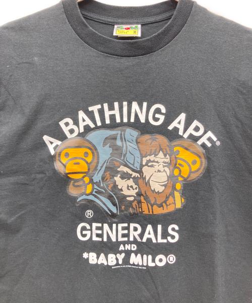 A BATHING APE（アベイシングエイプ）A BATHING APE (アベイシングエイプ) プリントTシャツ　00s GENERALS&BABY MILO ブラック サイズ:Mの古着・服飾アイテム
