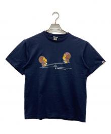 A BATHING APE（アベイシングエイプ）の古着「プリントTシャツ」｜ネイビー