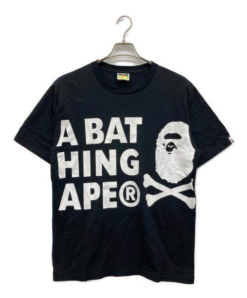 A BATHING APE（アベイシングエイプ）A BATHING APE (アベイシングエイプ) プリントTシャツ ブラック サイズ:Lの古着・服飾アイテム