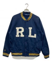 POLO RALPH LAUREN（ポロ・ラルフローレン）の古着「ワッペン刺繍スタジャン」｜ネイビー
