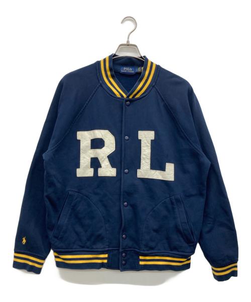 POLO RALPH LAUREN（ポロ・ラルフローレン）POLO RALPH LAUREN (ポロ・ラルフローレン) ワッペン刺繍スタジャン ネイビー サイズ:Lの古着・服飾アイテム