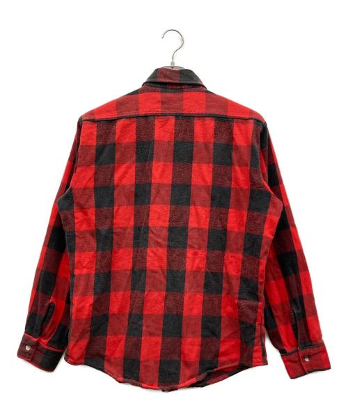 FIVE BROTHER（ファイブブラザー）FIVE BROTHER (ファイブブラザー) バッファローチェックヘビーネルシャツ ブラック×レッド サイズ:Mの古着・服飾アイテム
