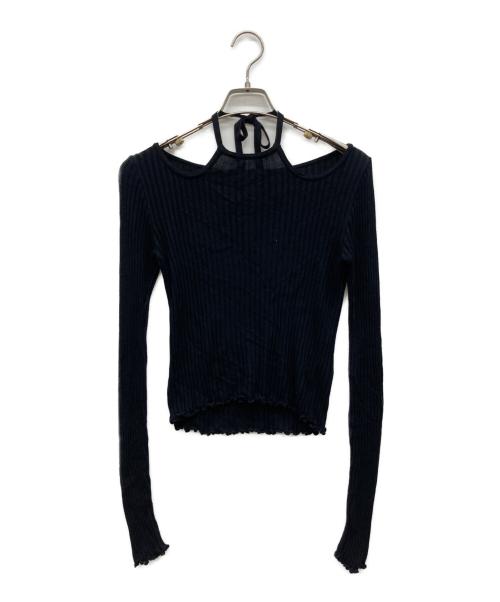 meer.（メーア）MEER. (メーア) ホルターネックリブニットトップ ブラック サイズ:なしの古着・服飾アイテム