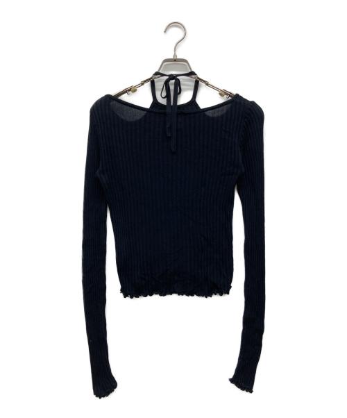 meer.（メーア）MEER. (メーア) ホルターネックリブニットトップ ブラック サイズ:なしの古着・服飾アイテム