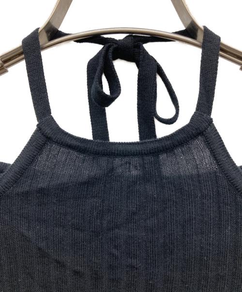 meer.（メーア）MEER. (メーア) ホルターネックリブニットトップ ブラック サイズ:なしの古着・服飾アイテム