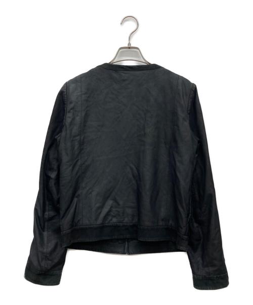 WEEKEND Max Mara（ウィークエンド マックスマーラ）Weekend Max Mara (ウィークエンド マックスマーラ) goat leather flower motif zip up short length jacket ブラック サイズ:36の古着・服飾アイテム