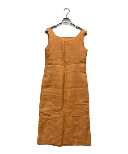 MaxMara（マックスマーラ）MaxMara (マックスマーラ) リネン混ノースリーブワンピース オレンジ サイズ:38の古着・服飾アイテム