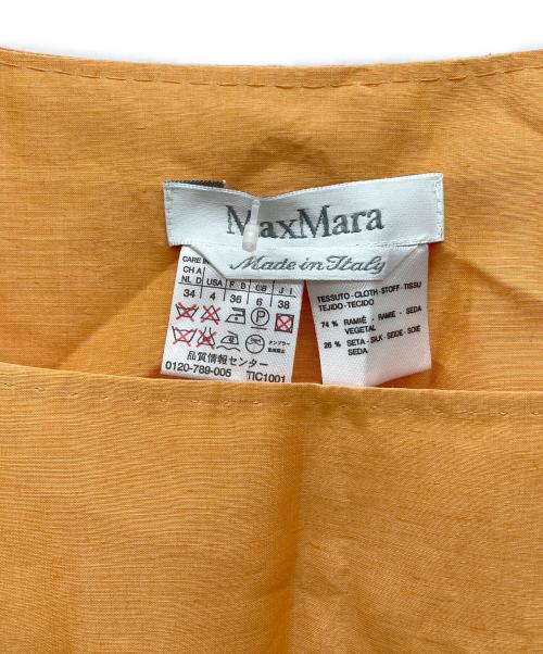 MaxMara（マックスマーラ）MaxMara (マックスマーラ) リネン混ノースリーブワンピース オレンジ サイズ:38の古着・服飾アイテム