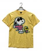 LOGOTELロゴテル）の古着「プリントTシャツ」｜イエロー