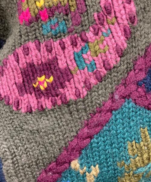 Eddie Bauer（エディーバウアー）Eddie Bauer (エディーバウアー) モックネック柄刺繍ニット マルチカラー サイズ:L/Gの古着・服飾アイテム