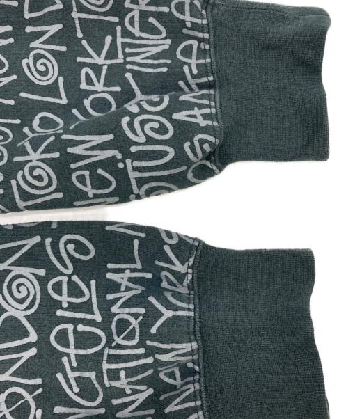 stussy（ステューシー）stussy (ステューシー) ショーンフォント総柄ロゴパーカー ブラック サイズ:MEDIUMの古着・服飾アイテム