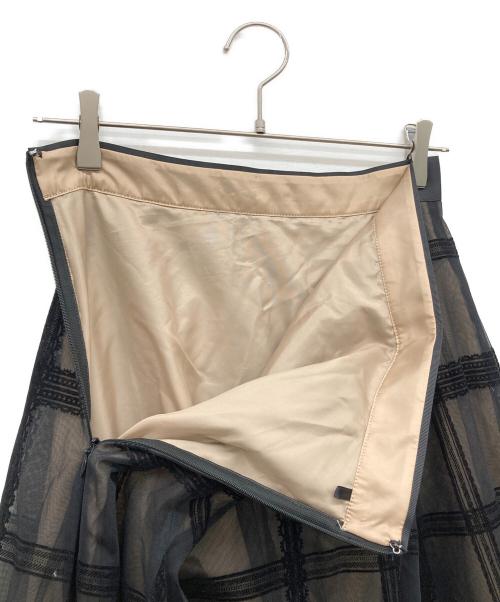 Snidel（スナイデル）Snidel (スナイデル) フロッキーチェックチュールスカート ブラック サイズ:1の古着・服飾アイテム